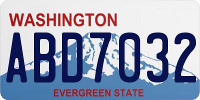 WA license plate ABD7032