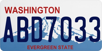 WA license plate ABD7033