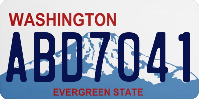 WA license plate ABD7041