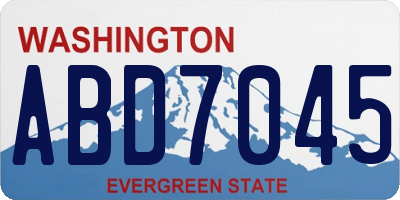WA license plate ABD7045