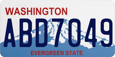 WA license plate ABD7049