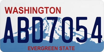 WA license plate ABD7054