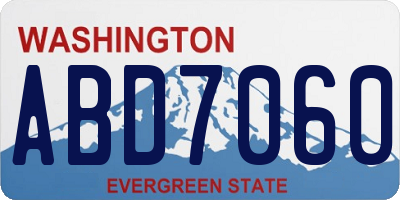 WA license plate ABD7060