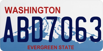 WA license plate ABD7063