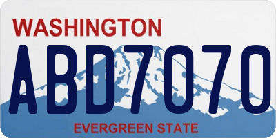 WA license plate ABD7070