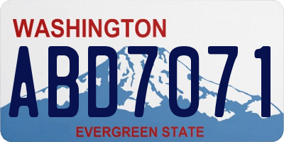 WA license plate ABD7071
