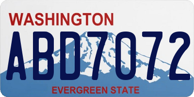 WA license plate ABD7072