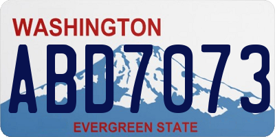 WA license plate ABD7073