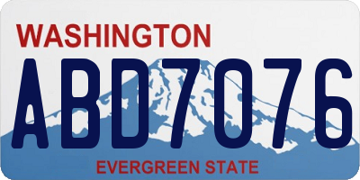 WA license plate ABD7076
