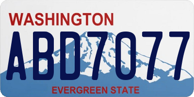 WA license plate ABD7077