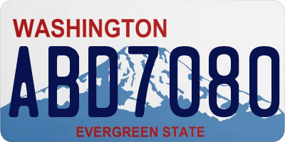 WA license plate ABD7080