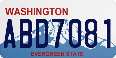 WA license plate ABD7081