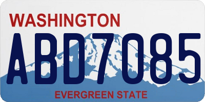 WA license plate ABD7085