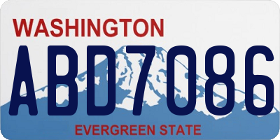 WA license plate ABD7086
