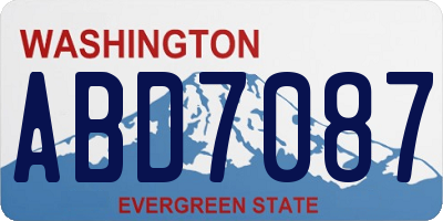 WA license plate ABD7087