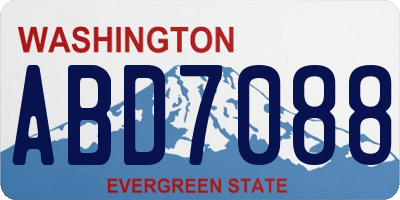 WA license plate ABD7088