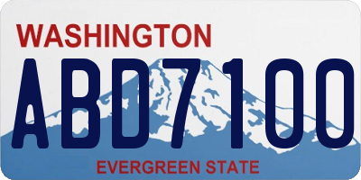 WA license plate ABD7100
