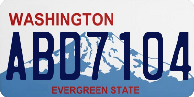 WA license plate ABD7104