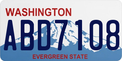 WA license plate ABD7108