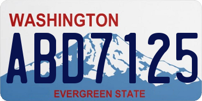 WA license plate ABD7125