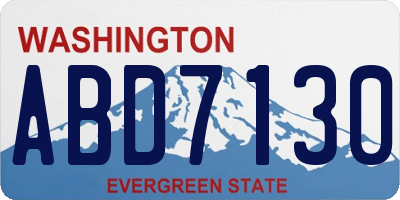WA license plate ABD7130