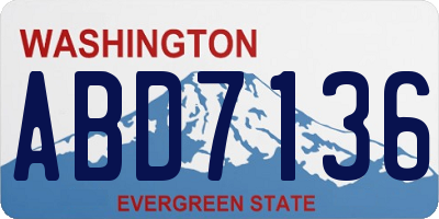 WA license plate ABD7136