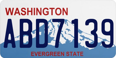 WA license plate ABD7139