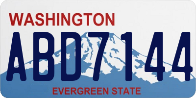 WA license plate ABD7144