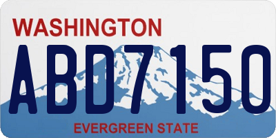 WA license plate ABD7150