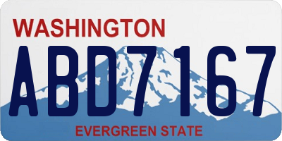 WA license plate ABD7167