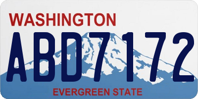 WA license plate ABD7172