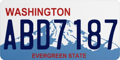 WA license plate ABD7187