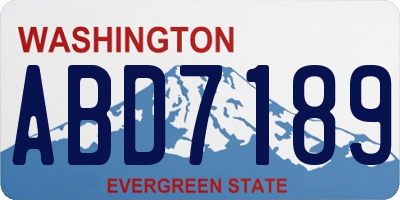 WA license plate ABD7189