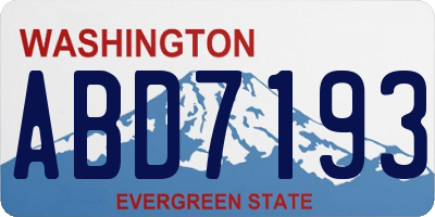 WA license plate ABD7193