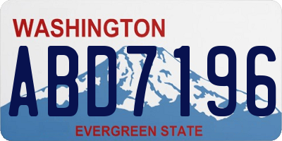 WA license plate ABD7196