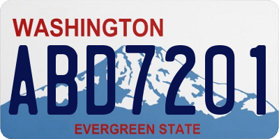 WA license plate ABD7201