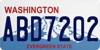 WA license plate ABD7202