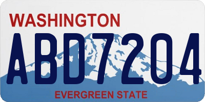 WA license plate ABD7204