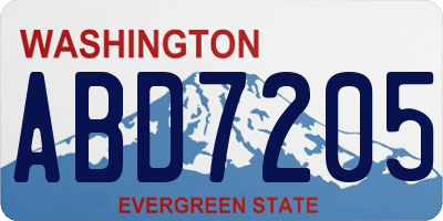 WA license plate ABD7205
