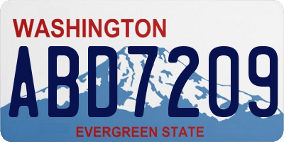 WA license plate ABD7209