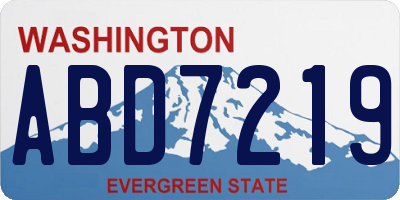 WA license plate ABD7219
