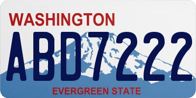 WA license plate ABD7222