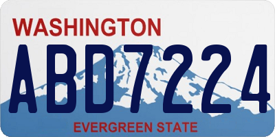 WA license plate ABD7224