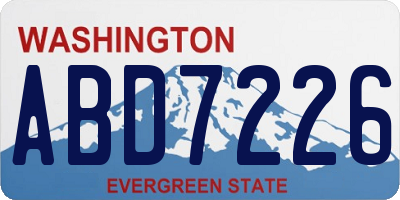 WA license plate ABD7226