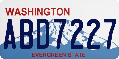 WA license plate ABD7227