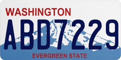 WA license plate ABD7229