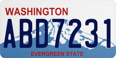 WA license plate ABD7231