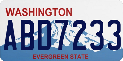WA license plate ABD7233
