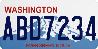 WA license plate ABD7234
