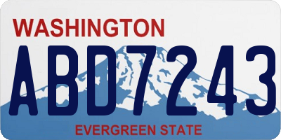 WA license plate ABD7243